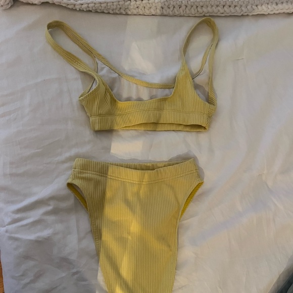 ASOS Yellow Ribbed Bikini - Picture 2 of 3